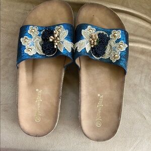 Floral Embellished Slides